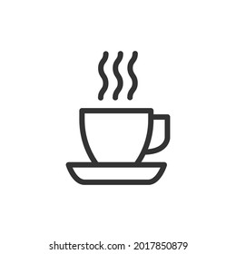 Vector coffeee line icon. Symbol in trendy outline style. Vector illustration isolated on a white background. 