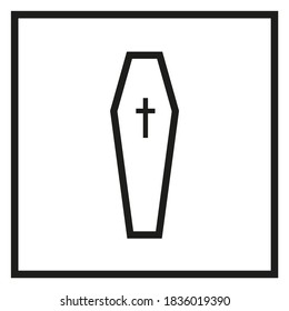 Vector coffin in cross icon, flat style
