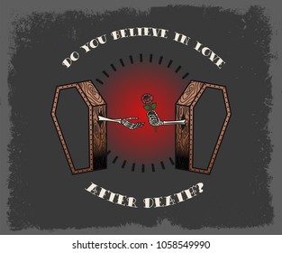 Vector Coffins, Hands and Rose