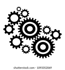 Vector cog (gear) icon,backlash on background