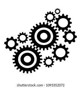 Vector cog (gear) icon,backlash on background