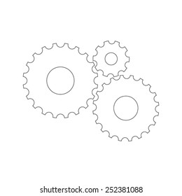 Vector cog icon on white background