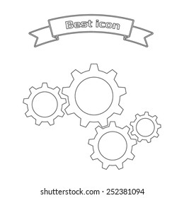 Vector cog icon on white background