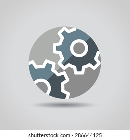 Vector Cog Settings Icon Symbol. Flat, vector.