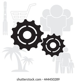 Vector Cog Settings Icon Symbol