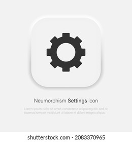 Vector Cog Settings Icon in trendy soft material neumorphism style. Vector EPS 10