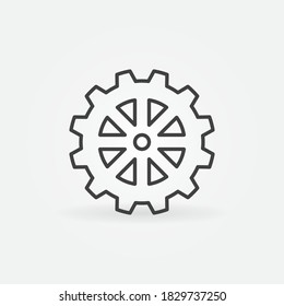 Icono de concepto vectorial de línea de la rueda de vectores o elemento de diseño