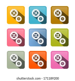 Vector Cogs - Gears Colorful Icons