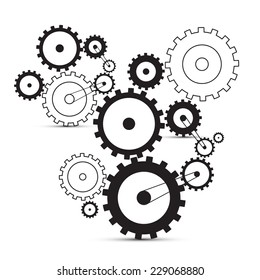 Vector cogs - gears on white background 