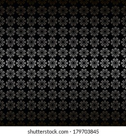 vector cogwheel background, seamless pattern with black elements, geometric design, vector illustration