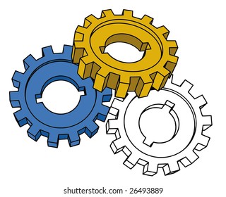 vector cogwheels - isolated illustration on white