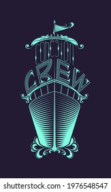 Vector cohesion and crew in monogram style