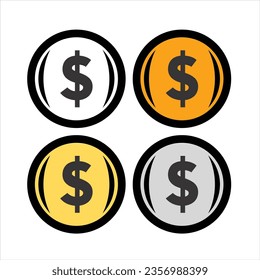 vector coin in flat design, business coin vector