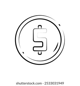 Vector coin icon editable on a white background.