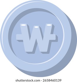 Vector Coin Icon Global Currency kor won