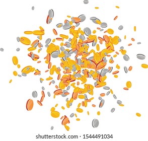 Vector coin money background element in flat style