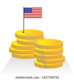 vector coin money USA , Us dollar 