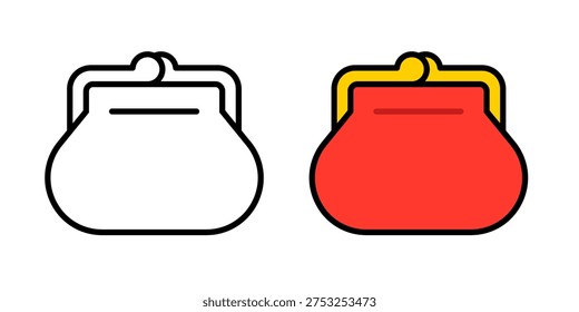Vector Coin Purse Flat Illustration