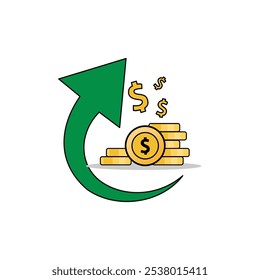 As moedas de vetor e as notas com moedas em ascensão são adequadas para satisfazer as necessidades de estrutura financeira