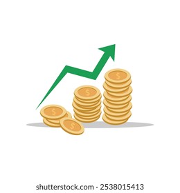 As moedas de vetor e as notas com moedas em ascensão são adequadas para satisfazer as necessidades de estrutura financeira