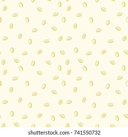 Vector coins doodle - money related background pattern.