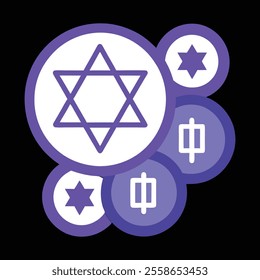 Vector coins (gelt) with intricate Hanukkah