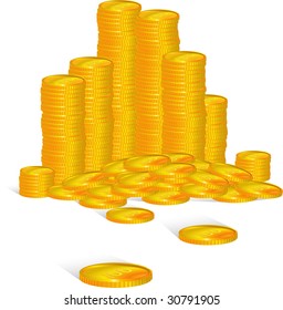 Vector coins. isolated on white