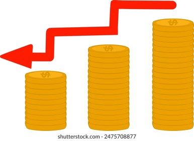 vector coins and marketing statistics