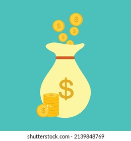 vector coins in sacks and piles of coins or coins. can be used for tax day commemoration purposes and the company's economy business