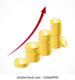 Vector coins stack
