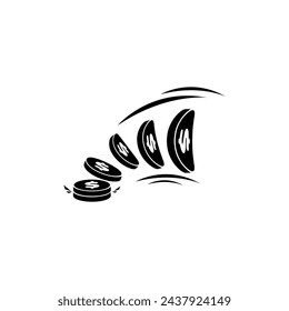  vector coins that jump and straighten themselves icon