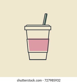 Vector of cold drink cup icon