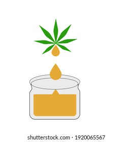 vector de prensa fría aceite de canabis, diseño de ícono de aceite del CBD, 