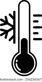 vector of a cold temperature thermometer. symbols, illustrations, icons