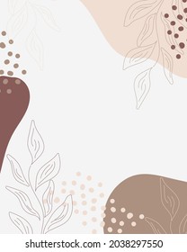 Vektorgrafik-Collage-Hintergrund-Kräuterblätter. Beauty and Fashion Company Branding Design Style. Pastellfarben und Leaf des kreativen Unternehmenskonzepts