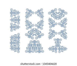 Vector collage of decorative elements of ornament