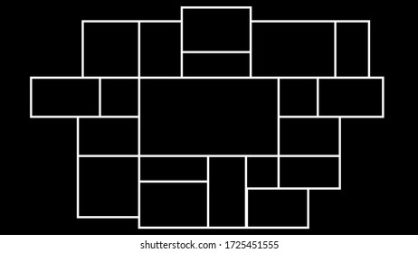 Vector collage for photos. Picture frame. Vector blank for scrapbook don't forget notes.