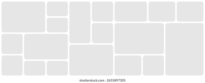 Vector collage for photos. Picture frame. Vector blank in bento grid system