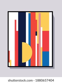 Vector Collage Poster, geometric design template Bauhaus style design. Art for print and wall art. Modern and 20s.