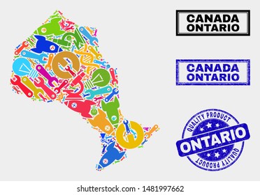 Vector Collage Service Ontario Province Map Stock Vector (Royalty Free ...