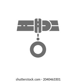 Vector collar with address, medallion grey icon.