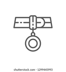 Vector collar with address, medallion line icon. Symbol and sign illustration design. Isolated on white background