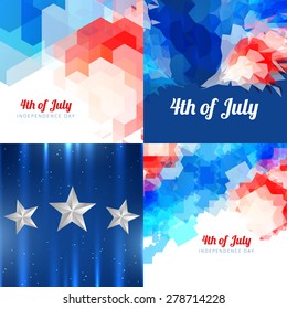 vector collection 4th of july american independence day background with pattern design