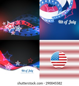 vector collection 4th of july american independence day background with abstract illustration