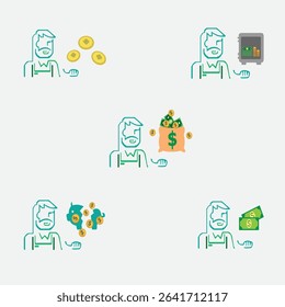 Vector collection about Money saving art