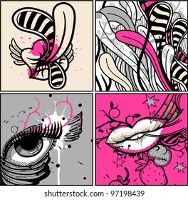 vector collection of abstract cards