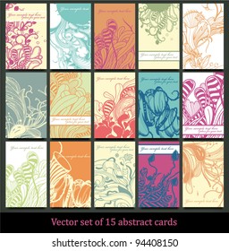 vector collection of abstract cards with fantasy doodles
