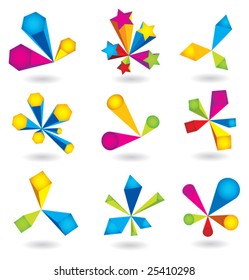 Vector collection of abstract elements.