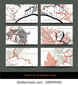 vector collection of abstract hand-drawn cards