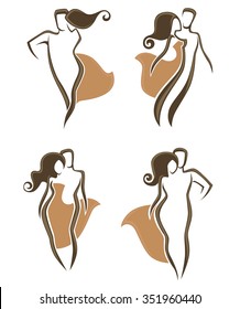 vector collection of abstract man and woman